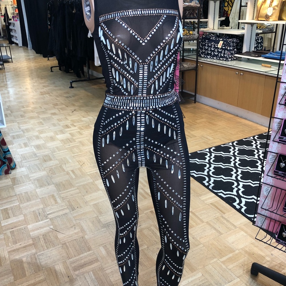 Black Embellished Jumpsuit